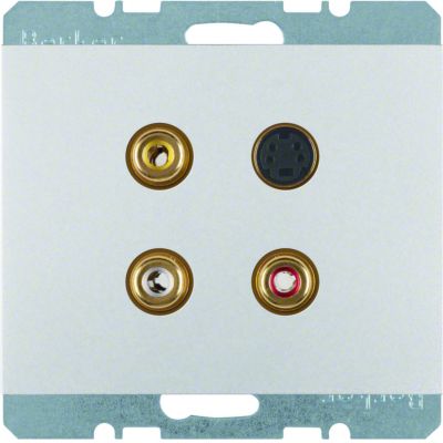 BERKER K.5 Gniazdo 3xCinch/S-Video aluminium 3315327003 HAGER (3315327003)