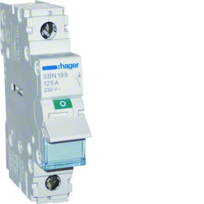 Modułowy rozłącznik izolacyjny 1P 125A 230VAC SBN199 HAGER (SBN199)