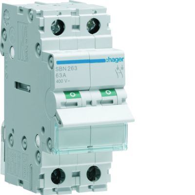 Modułowy rozłącznik izolacyjny 2P 63A 400VAC SBN263 HAGER (SBN263)