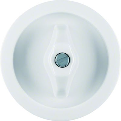 BERKER Serie 1930/Glas Płytka czołowa z pokrętłem do łącznika obrotowego biały połysk 1647 HAGER (1647)