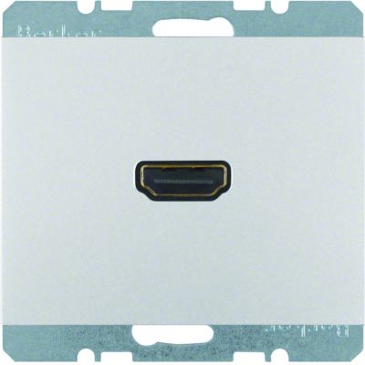 BERKER K.5 Gniazdo HDMI z przyłączem 90st aluminium 3315437003 HAGER (3315437003)