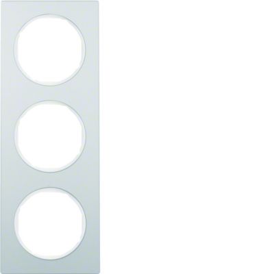 BERKER R.3 Ramka potrójna aluminium/biała 10132274 HAGER (10132274)