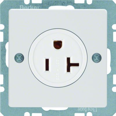 BERKER Q.1/Q.3 Gniazdo z uziemieniem standard USA/KANADA NEMA 5-20 R biały 41686089 HAGER (41686089)