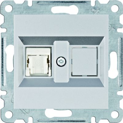 lumina Gniazdo komputerowe pojedyncze RJ45 kat.5e UTP srebrny WL2112 HAGER (WL2112)
