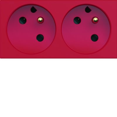 gallery Gniazdo z uziemieniem przelotowe DATA podwójne 2x2P+E 16A 4M czerwony (WXF432)