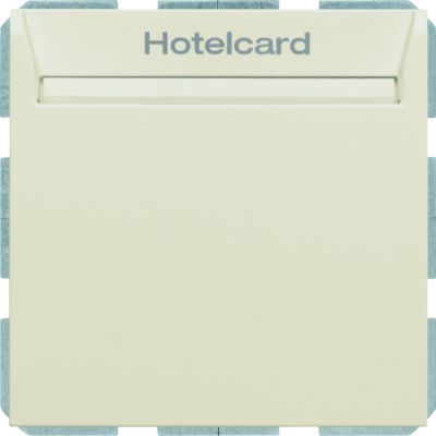 BERKER B.Kwadrat Łącznik przekaźnikowy na kartę hotelową kremowy połysk 16408992 HAGER (16408992)
