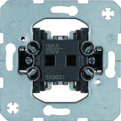 BERKER one.platform Łącznik 1-klawiszowy jednobiegunowy mechanizm samozaciski 533031 HAGER (533031)