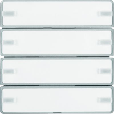 BERKER KNX e/s Q.x Przycisk poczwórny z polem opisowym z diodami LED RGB i czujnikiem temperatury aluminium 80144321 HAGER (80144321)