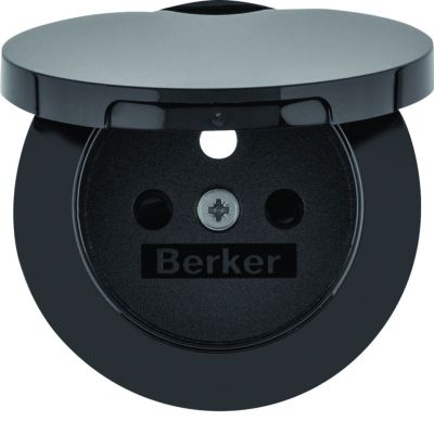 BERKER R.1/R.3 Płytka czołowa do gniazda z uziemieniem i pokrywą cz 3965832045 HAGER (3965832045)