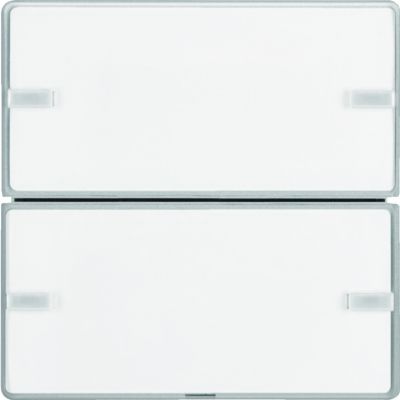 BERKER KNX e/s Q.x Przycisk podwójny z polem opis. z diodami LED RGB i czujnikiem temperatury aluminium 80142321 HAGER (80142321)