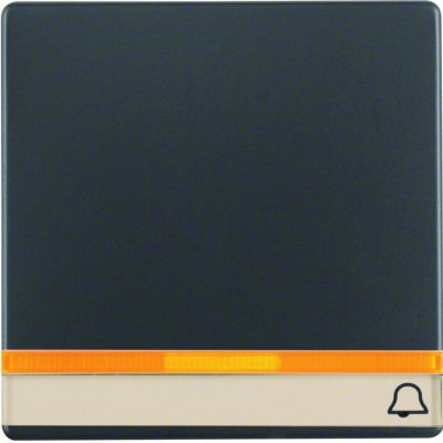 BERKER Q.x Klawisz 2 soczewką z polem opisowym nadrukowany symbol dzwonek antracyt aksamit 16286076 HAGER (16286076)