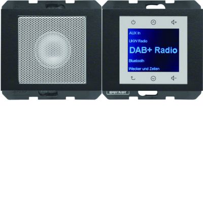 Berker K.1 Radio Touch podtynkowe DAB+ Bluetooth z głośnikiem antracyt mat 30807006 HAGER (30807006)