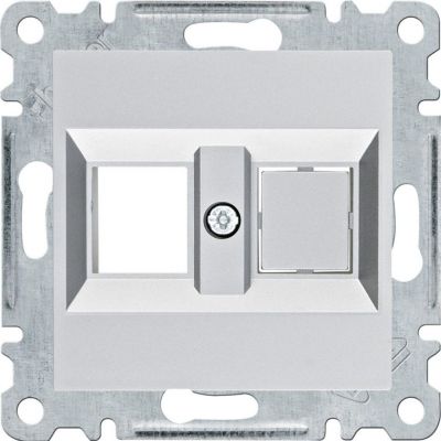 lumina Płytka podwójna Keystone Jack, srebrny HAGER (WL2322)