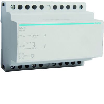 Transformator bezpieczeństwa 230/12-24VAC 63VA ST315 HAGER (ST315)