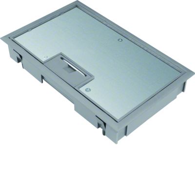 tehalit.VE-EE Pokrywa uchylna płytki montaż E04 147X247 5mm stal szary PA KDE04057011 HAGER (KDE04057011)