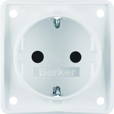 BERKER Integro Flow Gniazdo SCHUKO z podwyższoną ochroną styków biały 947792502 HAGER (947792502)