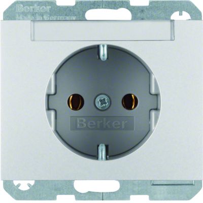BERKER K.5 Gniazdo SCHUKO pole opisowe aluminium 47397003 HAGER (47397003)