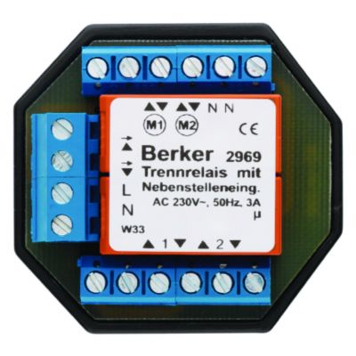 BERKER Przekaźnik rozdzielający z dodatkowymi wejściami sterującymi mechanizm 2969 HAGER (2969)
