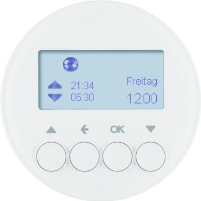 BERKER R.X/1930/Glas Żaluzjowy łącznik czasowy z wyświetlaczem do sterowania żaluzjami biały 85741139 HAGER (85741139)