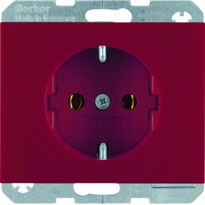 BERKER K.X Gniazdo SCHUKO kompletne czerwony 47157015 HAGER (47157015)