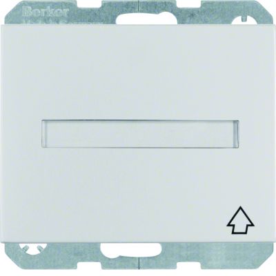 BERKER K.5 Gniazdo SCHUKO z pokrywą i polem opisowym aluminium 47527103 HAGER (47527103)