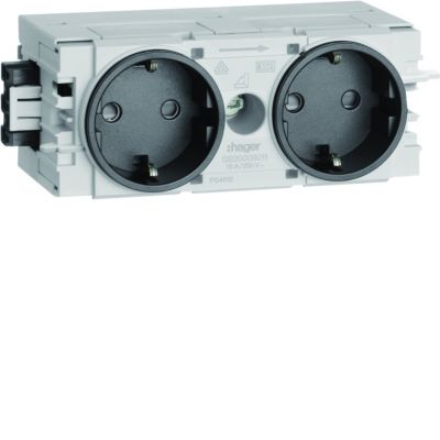 tehalit.WA Gniazdo SCHUKO 2-krotne WAGO C-profil antracyt GS20009011 HAGER (GS20009011)