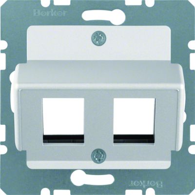 BERKER B.Kwadrat/B.7 Płytka czołowa do gniazda modularnego Krone aluminium mat lakierowana 14641404 HAGER (14641404)