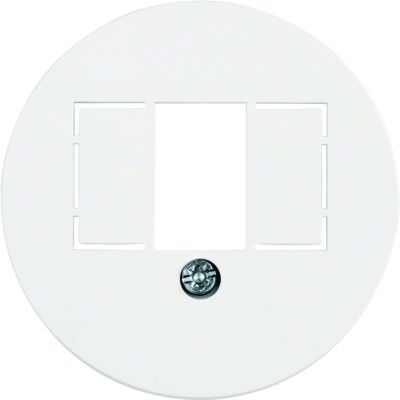 BERKER Serie 1930/Glas Płytka czołowa do gniazda głośnikowego i ładowania USB biały 1040 HAGER (1040)