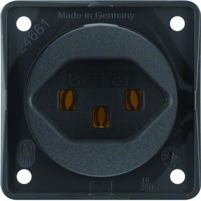 BERKER Integro Flow Gniazdo z uziemieniem Szwajcaria typ 23 antracyt 962592505 HAGER (962592505)