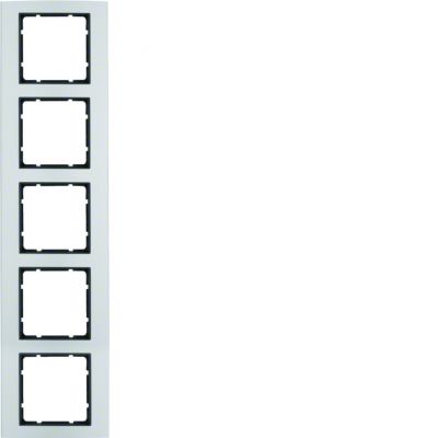 BERKER B.3 Ramka pięciokrotna aluminium/antracyt 10153004 HAGER (10153004)