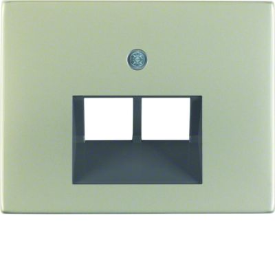 BERKER K.5 Płytka czołowa do gniazda przyłączeniowego UAE podwójna komp./tel. stal szlachetna nierdzewna 14097004 HAGER (14097004)