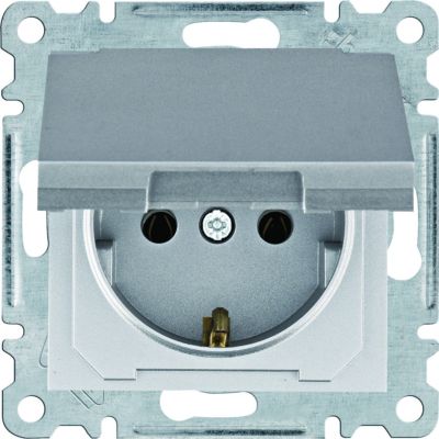 lumina Gniazdo SCHUKO z pokrywą, srebrny (WL1152)