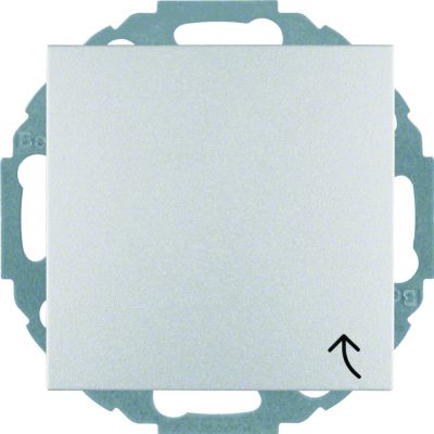 BERKER B.Kwadrat/B.7 Gniazdo SCHUKO z uziemieniem z pokrywą z przesłoną styków aluminium 47441404 HAGER (47441404)