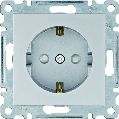 lumina Gniazdo SCHUKO z przesłoną styków, srebrny (WL1062)