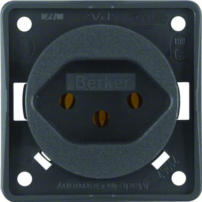 BERKER Integro Flow Gniazdo z uziemieniem Szwajcaria typ 13 antracyt 962492505 HAGER (962492505)