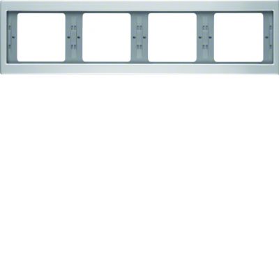 BERKER K.5 Ramka poczwórna pozioma aluminium 13837003 HAGER (13837003)