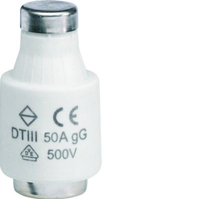 Wkładka bezpiecznikowa DTIII/E33 wyk.zwłoczne gG (Bi-Wtz) 50A 500VAC LE3350 HAGER (LE3350)