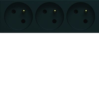 gallery Gniazdo z uziemieniem przelotowe potrójne 3x2P+E 16A 6M czarny (WXF423N)