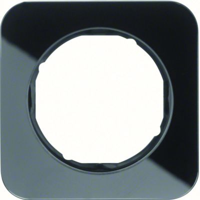 BERKER R.1 Ramka pojedyncza szkło czarna 10112116 HAGER (10112116)