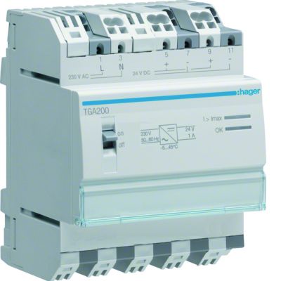 KNX e/s Zasilacz 24V DC 1A DMS 4 mod TGA200 HAGER (TGA200)