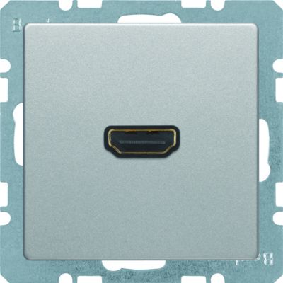 BERKER Q.x Gniazdo HDMI z przyłączem 90st aluminium aksamit lakierowana 3315436084 HAGER (3315436084)