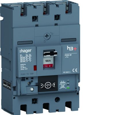 MCCB Wyłącznik mocy h3+ P250 3P 100A 50kA Energy (HMT100NR)