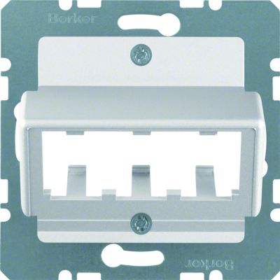 BERKER B.x Płytka centralna do 3 MINI-COM Module aluminium mat 14271404 HAGER (14271404)