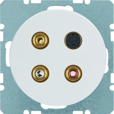 BERKER R.1/R.3 Gniazdo 3 x cinch/S-Video biały 3315322089 HAGER (3315322089)