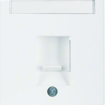 BERKER B.X/S.1 Płytka czołowa pojedyncza zasuwa chroniące przed kurzem pole opisowe biały 11701909 HAGER (11701909)