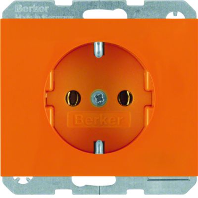 BERKER K.X Gniazdo SCHUKO kompletne pomarańczowy 47157014 HAGER (47157014)