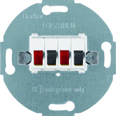 BERKER one.platform Mechanizm gniazda głośnikowego stereofonicznego podwójna biały 457309 HAGER (457309)