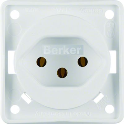BERKER Integro Flow Gniazdo z uziemieniem Szwajcaria typ 13 biały 962492502 HAGER (962492502)