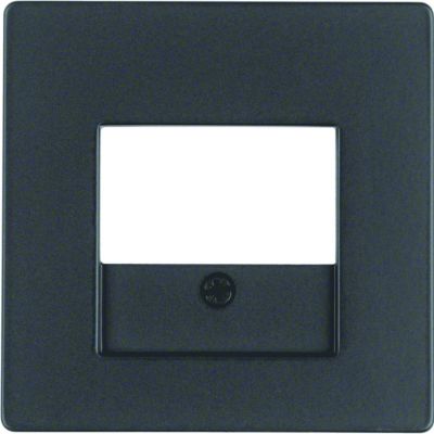 BERKER Q.x Płytka czołowa do gniazda głośnikowego i gniazda ładowania USB antracyt aksamit lakierowana. 10336086 HAGER (10336086)