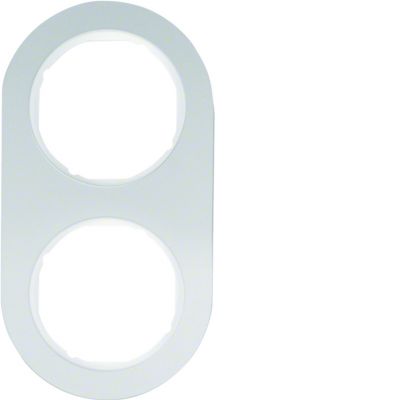 BERKER R.classic Ramka podwójna aluminium/biała 10122074 HAGER (10122074)